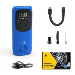 Z-EDGE ZAI02 Portable Tire Inflator 150PSI Rechargeable Air Compressor with Auto-Off & Pressure Gauge Ideal for Car Bike Motorcycle Tires