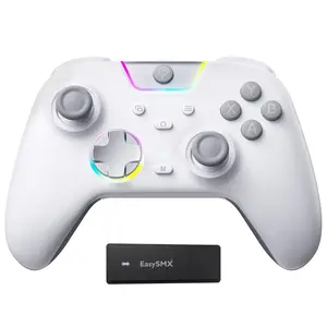 Wireless PC Controller – Soft-Click Low-Noise Buttons, Dual-Stage Impulse Triggers, Hall Joysticks with 1000Hz Polling, 2 Programmable Buttons, 1000mAh Battery, Multi-Platform Controller for PC/Switch/Android/iOS