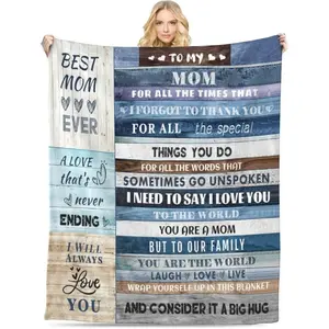 Gifts for Mom, Anniversary Birthday Gifts for Mom, Blanket to Mom from Daughter Son, Presents for Mother's Day,Christmas, Valentines, Soft Flannel Throw Blanket Bed Blanket