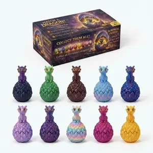 10-Piece Set 3D Printed Dragon Egg Kit, Includes Mini Cute Baby Dragons, Decorative Animal Figurines, Perfect Home Office Decoration Gift, Cute Desktop Decoration, Home Decor Ornament