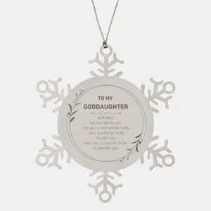 Goddaughter Ornament Gifts, To My Goddaughter Remember, you will never lose. You will either WIN or LEARN, Keepsake Snowflake Ornament For Goddaughter, Birthday Christmas Gifts Ideas For Goddaughter X-mas Gifts