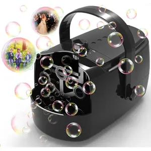 Durable Automatic Bubble Machine Blower 18000+ Big Bubbles Per Minute for Kids Toddlers Operated by Plugin or Batteries Bubble Toys for Indoor Outdoor Birthday Party