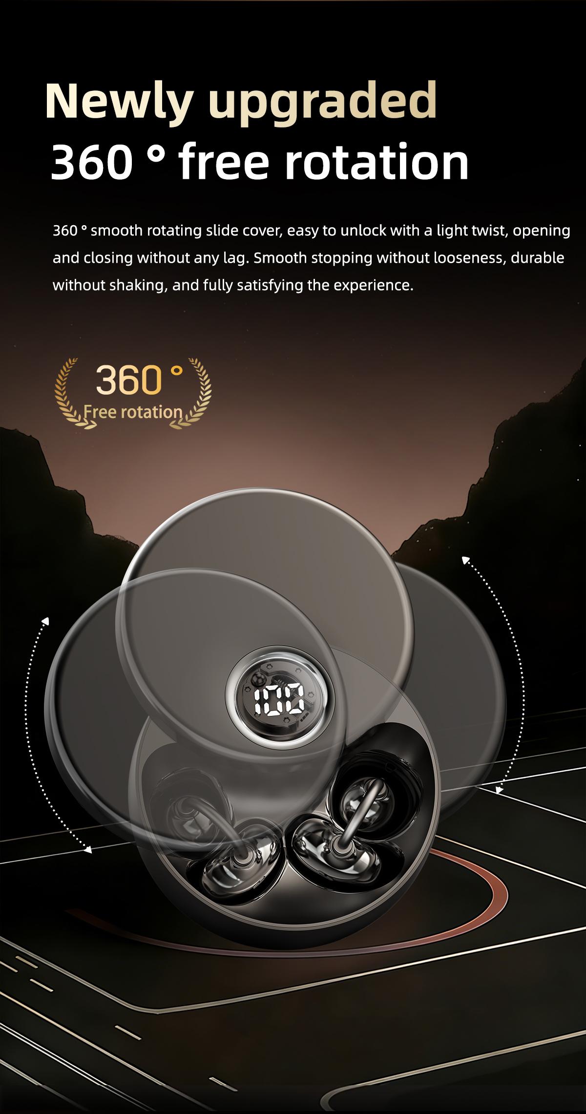 Upgraded Clip-On Earbuds Comfortable fit &The Ultimate Unzip Tool,360-degree twist-off cap,Crystal-Clear Sound, Bluetooth 6.0 Wireless Headphones,Ideal for Small Ears,Sports,Glasses outdoorfun