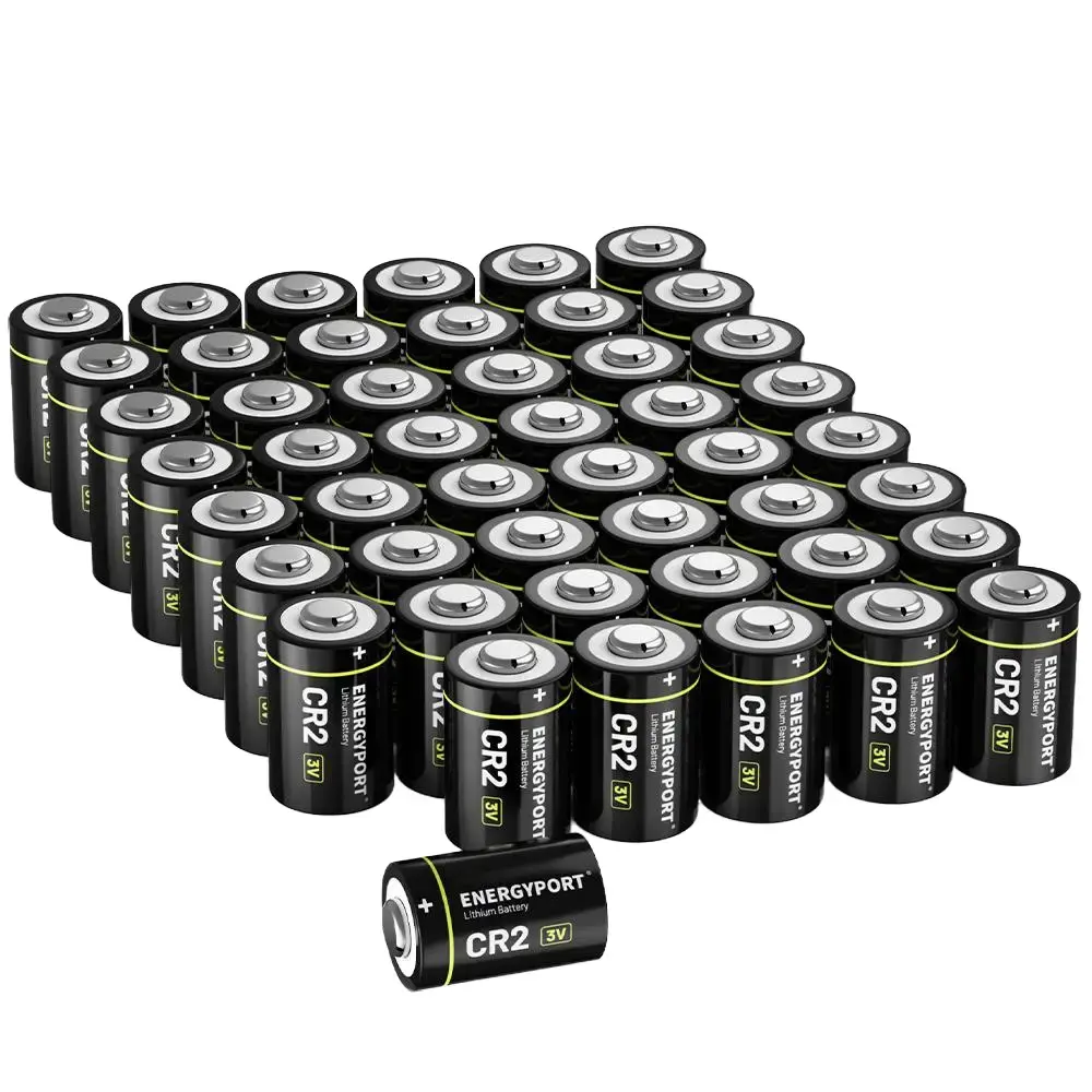 ENERGYPORT 48-Count Non-Rechargeable CR2 Lithium Batteries, 3V 1000mAh, Long-Lasting Power, Low Self-Discharge Rate, for Digital Camera, Temperature Sensor