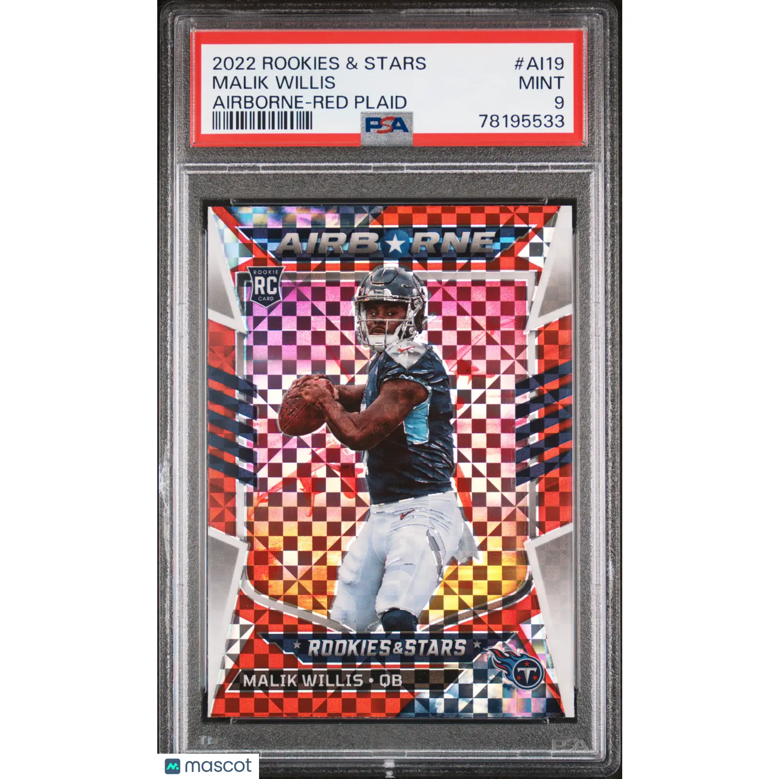 Malik Willis PSA 2022 Panini Rookies & Stars Airborne #AI19 Red Plaid 9