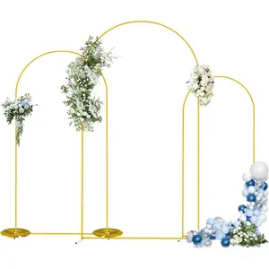 Arch Backdrop Stand Set of 3 (7.2FT/6.6FT/6FT) - Gold Wedding Arch with Bag for Weddings, Baby Showers, Birthdays, Graduation, Parties & Events