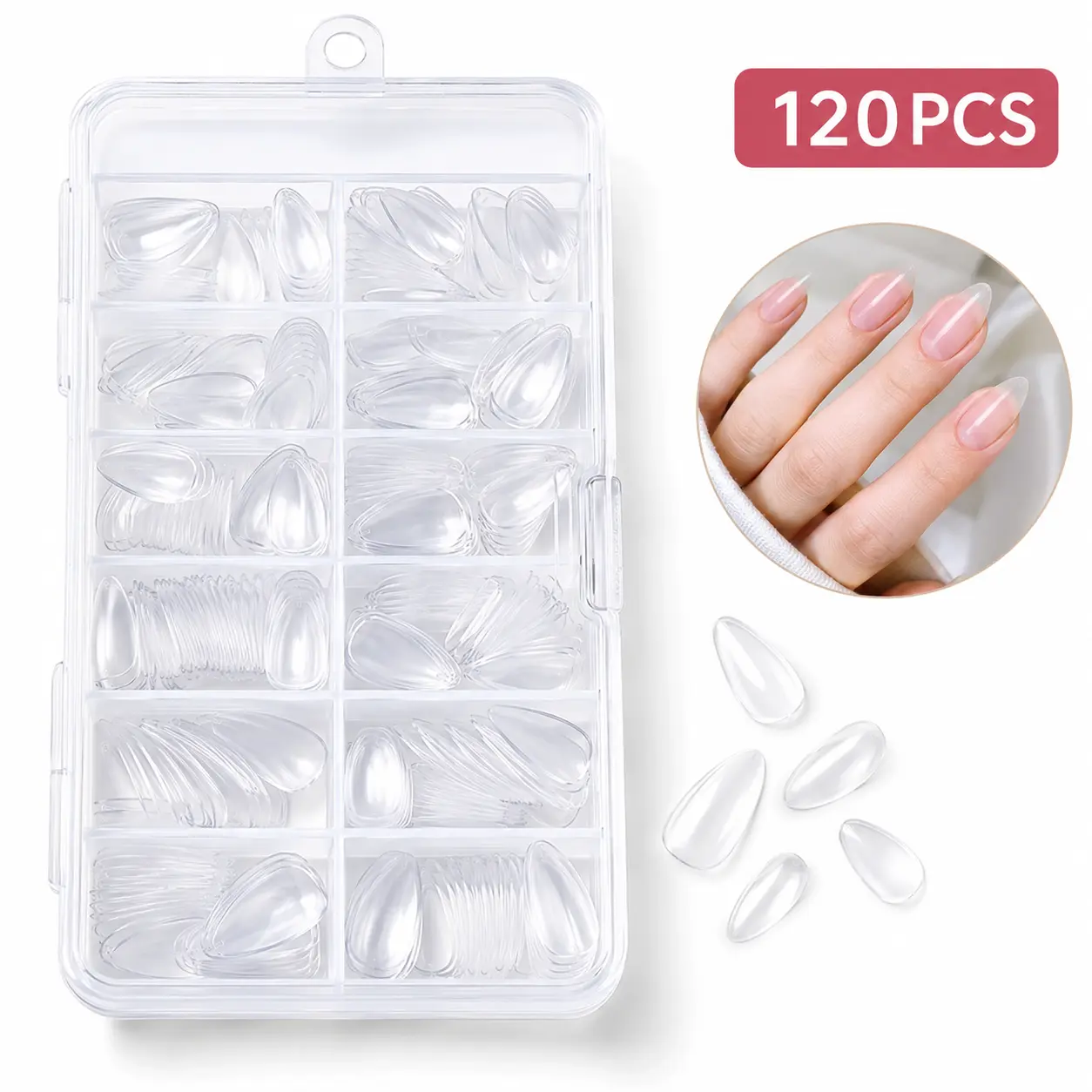 120PCS Short Coffin Matte Press-On Nails, No-File Full Cover False Nail Tips for Easy DIY Manicure & Nail Art