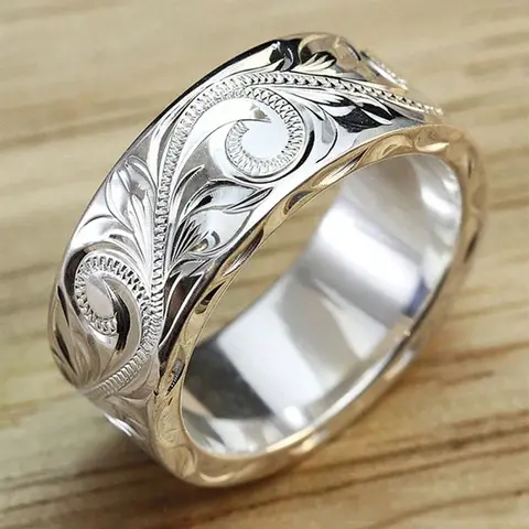 1 PC Glamorous Cubic Zirconia Vintage Embossed Acquired Style Ring Beautiful Rings For Man For Party Jewelry Valentine's Day Gift Vintage Inspired Ring