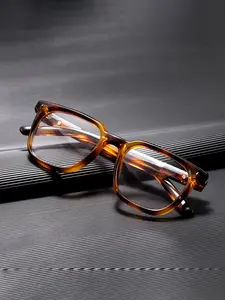 CATERSIDE Unisex Anti-Blue Light Tr90 Frame Glasses, Casual Style Square Lens, Perfect for Travel Beach Cycling Music Festivals & More
