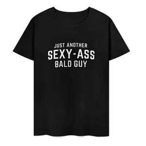 Bald Guy Print Men's Crew Neck Fashionable Short Sleeve Sports T-shirt, Comfortable And Versatile, For Summer And Spring, Athletic Style, Comfort Fit T-Shirt, As Gifts graphic tees soft cotton menswear top vintage short-sleeved casual tshirt