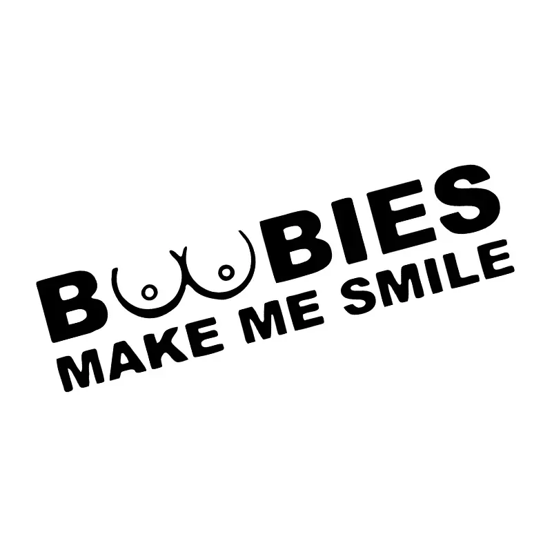 2026 20X5CM Funny cute exquisite BOOBIES MAKE ME SMILE Car Window Sticker Waterproof Reflective Sticker New for your car décor