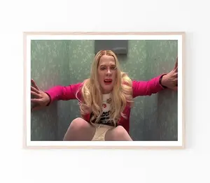 Funny White Chick Movie Scene Poster, Funny Bathroom Wall Decor Painting, Modern Wall Art