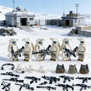 6 PCS Compatible Building Blocks Military Set - Snow Leopard Commando Minifigures, Special Forces Army Men, Small Bricks STEM Toy for Kids, Action Figures Gift for Boys