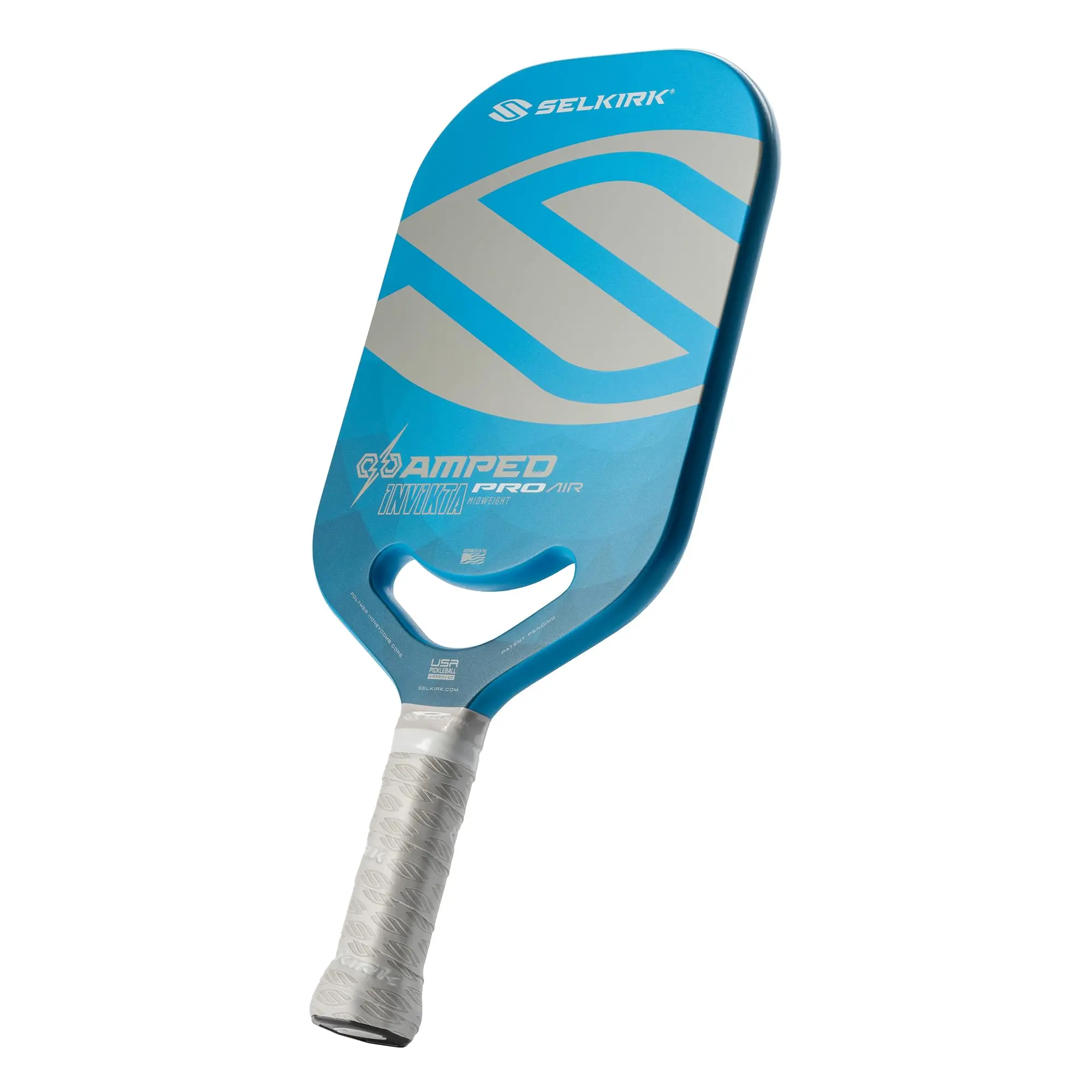 2026 Selkirk Amped Pro Air Pickleball Paddle | Fiberglass Pickleball Paddle with a Polypropylene X5+ 16mm Core | Throatflex | Flex Foam | Pickleball Rackets Made in The USA | Invikta Blue