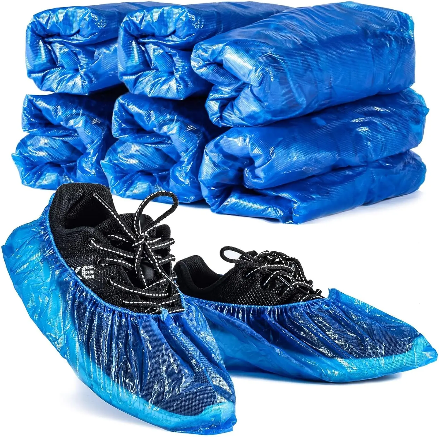 60 Pack (30 Pairs) Shoe Covers - Plastic Disposable Waterproof for Men and Women Fits All Sizes for House Cleaning