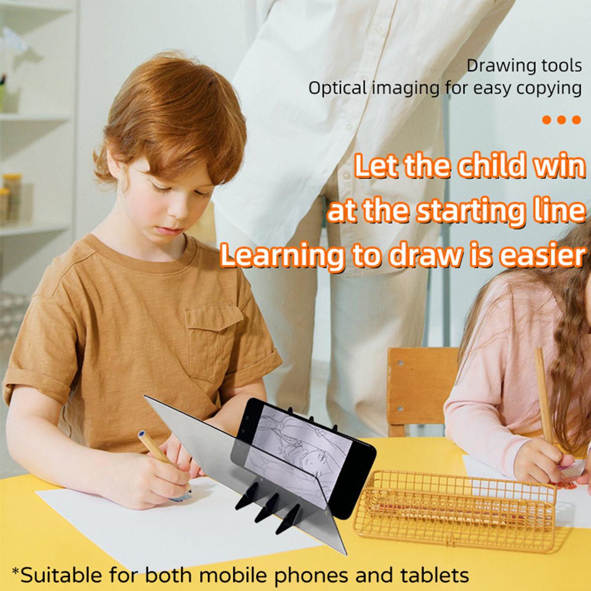 Optical Drawing Board, Portable Optical Copy Pad & Drawing Projector, Adjustable Lens Image Layout Tool | Portable Tracing Pad, Easy to Track Drawing Tool for Smartphone & Tablet, Art Supplies for Artists & Enthusiasts