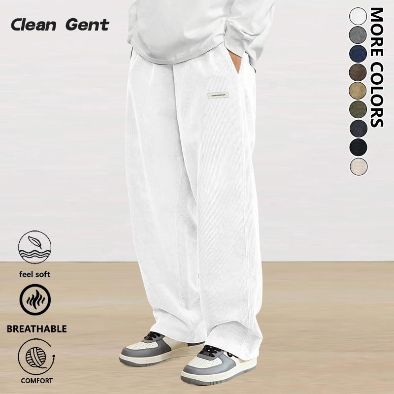 Clean Gent Men's Loose Fit Letter Patch Drawstring Waist Straight Leg Pants, Unisex Casual Pocket Corduroy Trousers, Suitable for Everyday Wear, Loungewear, Christmas Attire, Versatile and Comfortable Relaxed Fashion for Men All Year Round Clean Gent Men's Loose Fit Letter Patch Drawstring Waist Straight Leg Pants, Unisex Casual Pocket Corduroy Trousers, Suitable for Everyday Wear, Loungewear, Christmas Attire, Versatile and Comfortable Relaxed Fashion for Men All Year Round