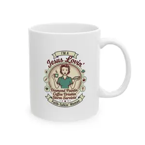 Jesus & Diamond Painting | Ceramic Coffee Cup