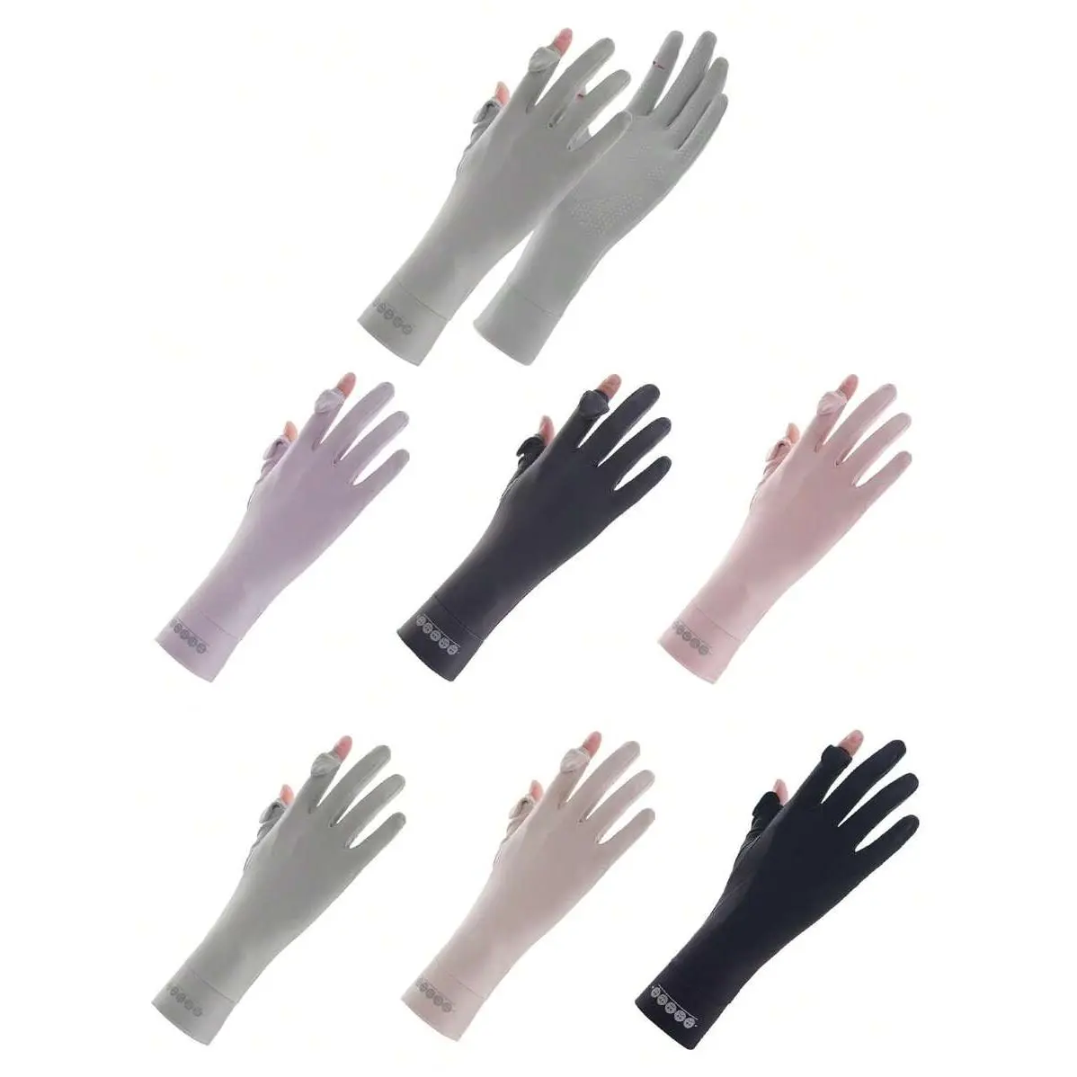 3 pair of sun protection gloves, summer cycling ice silk gloves