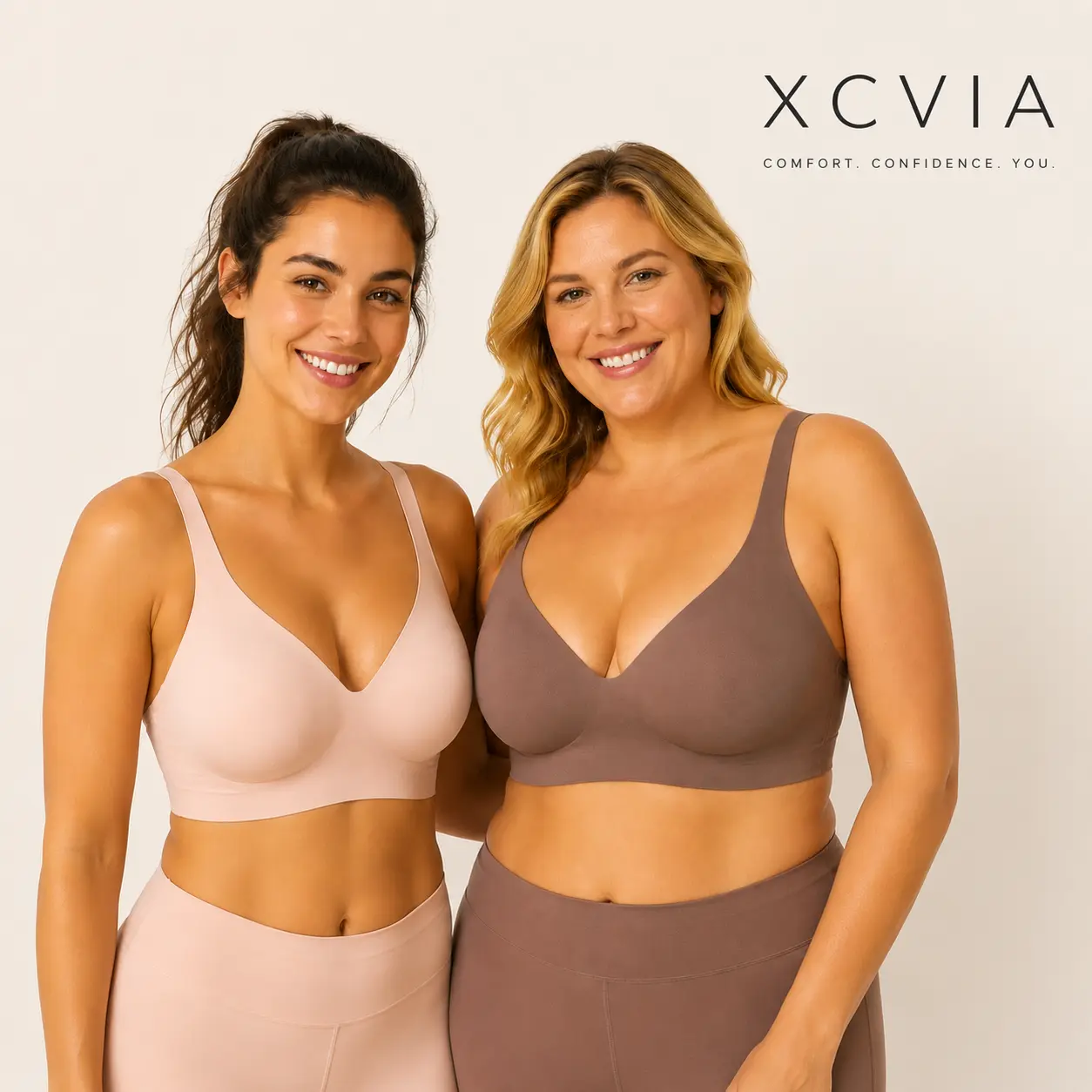 XCVIA Women's Jelly Soft Wireless Bra, Seamless Full Coverage T-Shirt Bra with Soft Pads, Comfortable Everyday Wirefree Bra