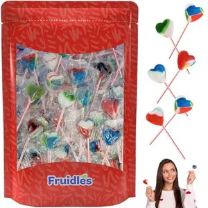 Valentines Day Mini Heart Lollipop, 40 Count (Half-Pound) 5 Gram Colored Heart Shaped Lollipops, Individually Wrapped