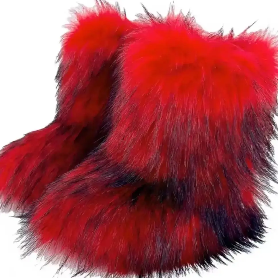 Warm Furry Women's Round Toe Winter Boots with Faux Fur Fluffy, must have item, everyday wear, essential piece, trendy style, wardrobe staple, wardrobe essential, must have piece, everyday favorite, go to style