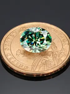 1pc 4-10mm Oval Cut Synthetic Moissanite Gemstone, Loose Artificial Stone for Earrings Rings Pendants Jewelry DIY Accessories