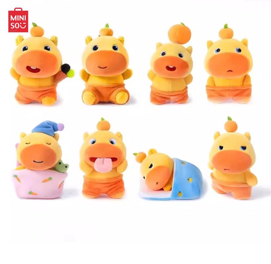 MINISO Capybara Lulu Goofy Plush Sleep Hug Doll Funny Expression Sleep Companion Pillow Soft Plush Toy Doll Bedroom Decoration Birthday Gift