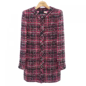 Pre-owned CHANEL Tweed Small Leather Goods LOOK52 Coat