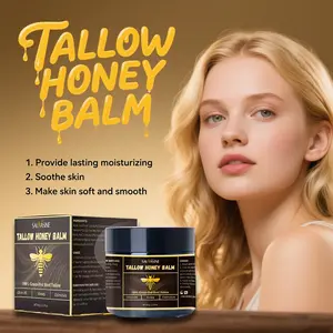 Organic Grass Fed Beef Tallow Balm with Raw Honey Argan Oil Oat Extract All Natural Moisturizer for Dry Sensitive Skin SAUVASINE