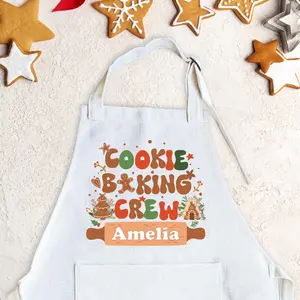 Personalized Name Kids Christmas Apron – Custom Holiday Apron Gift