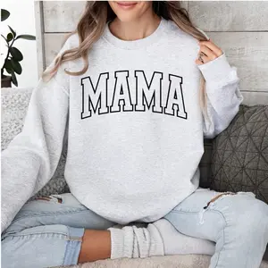Grey Mama Crewneck Sweatshirt for Women - Pullover Style - Womenswear Tops