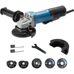 9.2 Amp Power Angle Grinders, 4-1/2 in., 11800RPM, Tool-Free Guard, Electric Metal  Tool, Small Corded Angle , Paddle , Shockproof Handle for , Grinding, Polishing