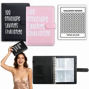 100 Envelopes Long Term Saving Challenge, Cash Envelope Binder, Maintain Financial Discipline with Budget Binder & Savings Pouches, Secure Your $5050 Savings Amount