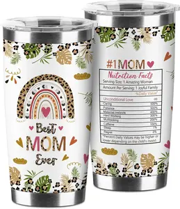 Mothers Day Mom Gifts from Daughter, Best Mom Ever 20 oz Tumbler, Moms Birthday Gifts from Son, Moms 18/8 Stainless Steel Coffee Cup with Lid, Mothers Day Mama Present