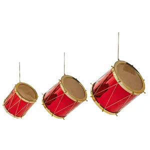 RAZ Imports 9.5" Mirrored Red Nutcracker Drum Christmas Ornaments - Set of 3