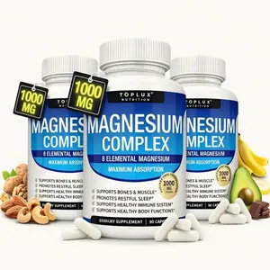 Magnesium Glycinate 8 Element Blend 1000mg Chelated Capsules Support Healthy Muscle Bone Immune Function 90 Pills