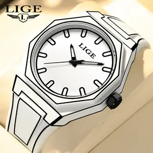 LIGE minimalist pixel-style watch,cartoon design, cute and creative, with a silicone case, 30m water resistance, suitable for all ages, and a fun, creative gift.