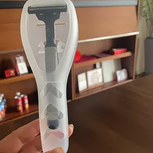 Durable Travel Accessories Set, Plastic Material, Lightweight & Dustproof, Transparent Design, Compact Storage for Manual Shaver & Shaving Accessories
