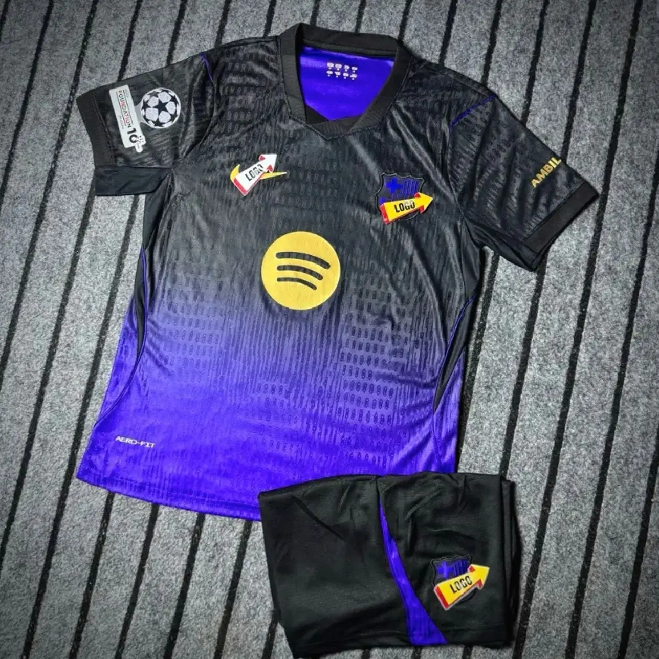 Barcelona 2026/27 Black Purple Away Soccer Jersey Set – Premium Breathable Football Kit for Men & Women