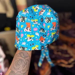 BLUE PUFF GIRLS Satin Lined Scrub Cotton Cap