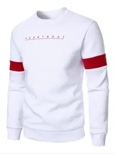 Men's Casual Letter Print Pullover Hoodie, Long Sleeve, Fitted Polyester Fabric, Fall & Winter Outdoor Warm Sweatshirt, Stylish Men's Clothing