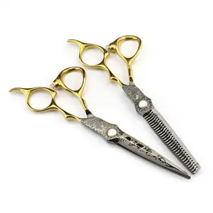6.0 Inch High-End Hair Cutting Scissors, 440C Stainless Steel, Home Use, Salon Equipment, Ergonomic Right Hand Design, Unisex, Hair Styling Tool