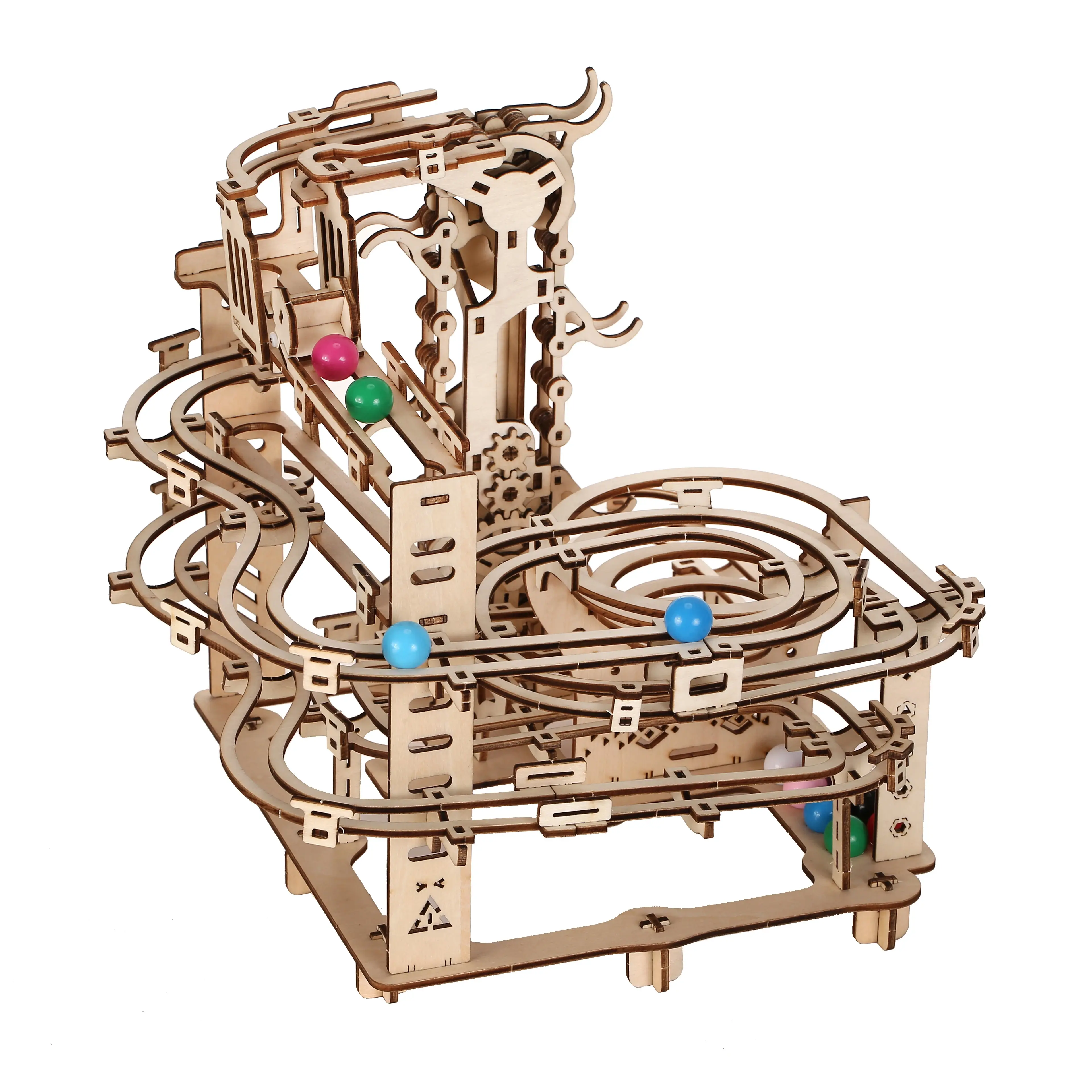 DIY 3D Wooden Marble Run Puzzle – Creative Building Kit for Kids, Adults, Fun Assembly Toy, Educational and Engaging Birthday Gift Idea