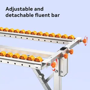 IMBOT Double Row Roller Foldable Wood Cutting Bracket Adjustable Height Portable Workshop Assistant for Material Handling & Space Optimization