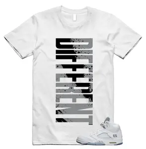 5 White Metallic T Shirt Match DIFFERENT, 5 White Metallic Matching Unisex Shirt, Everyday Shirts