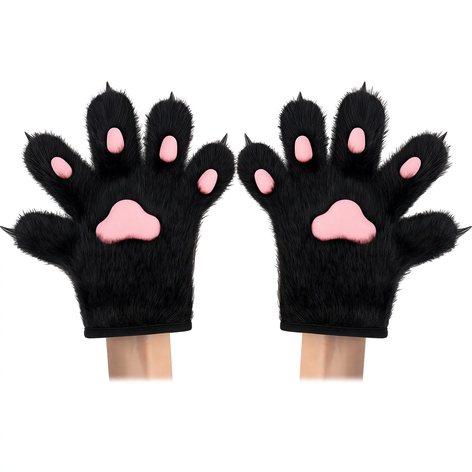 CuteStreet Soft Furry Wolf Animal Paws Claws Golves Mittens Cosplay Halloween Fancy Party Costume Accessories