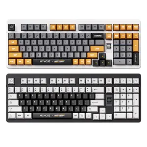 MCHOSE x Unbox Therapy UT98 Mechanical Keyboard, 98% Layout Tri-Mode Wireless Gasket Mount, Hot-Swappable Silent Peach V3/Icy Creamsicle Switch with 10000mAh Battery RGB Backlit for Windows & Mac