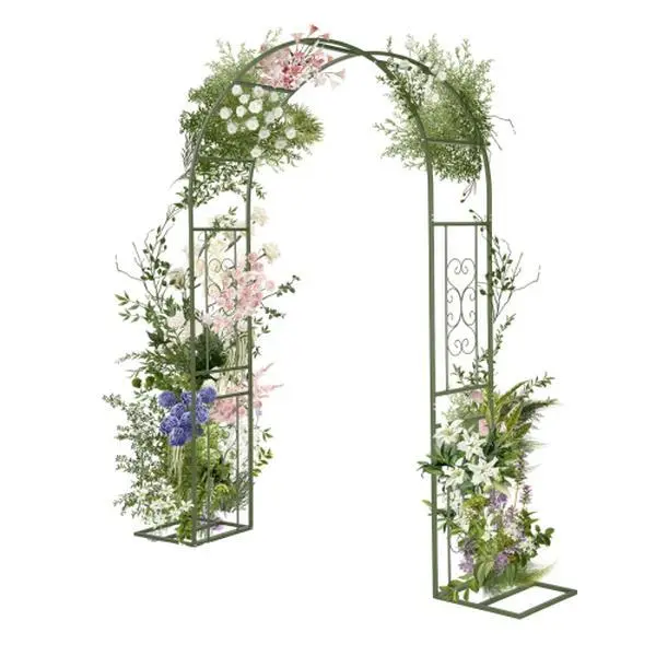 Ubesgoo Wrought Iron Arch Arbor, Courtyard Plant Climbing Frame, Outdoor Wedding Solemnisation Ceremony Decor for for Entrance Gate of Patio, Garden, Park, Porch