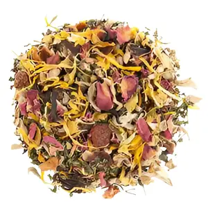 Ayurvedic Cleanse Loose Leaf Tea - Caffeine-Free with Peppermint Rosehip Spearmint Ginger Rooibos Hibiscus Rose Calendula Osmanthus Petals Fruit Herbal Mint